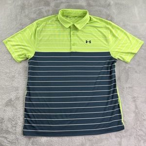 Under Armour Shirt Mens XL Green Golf Polo Loose Heatgear Lightweight Stretch